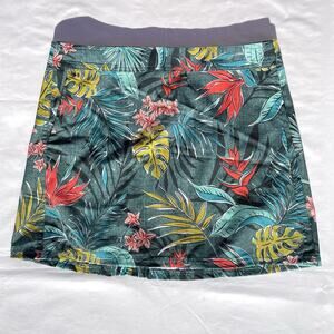Rip Skirt Hawaii Length 1 Bali Jungle Print Womens Medium Green Wrap